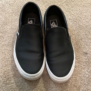 Perf leather Vans shoes slip on